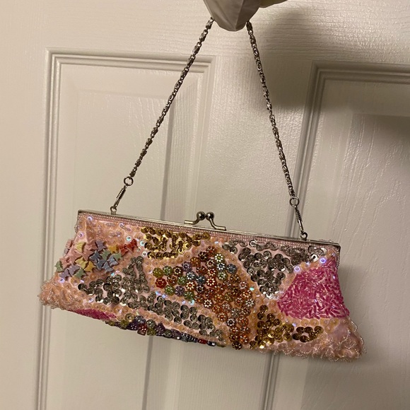 Pink Sequin Mini Clutch Bag - Picture 4 of 14